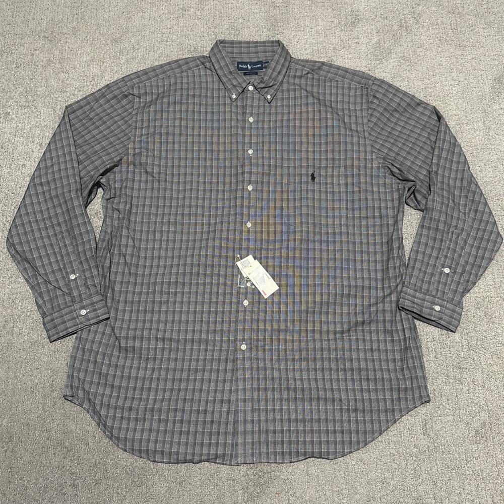 Ralph Lauren Polo Men's Gray & Green Plaid Button Down Bundle Size XXL Tall NWT